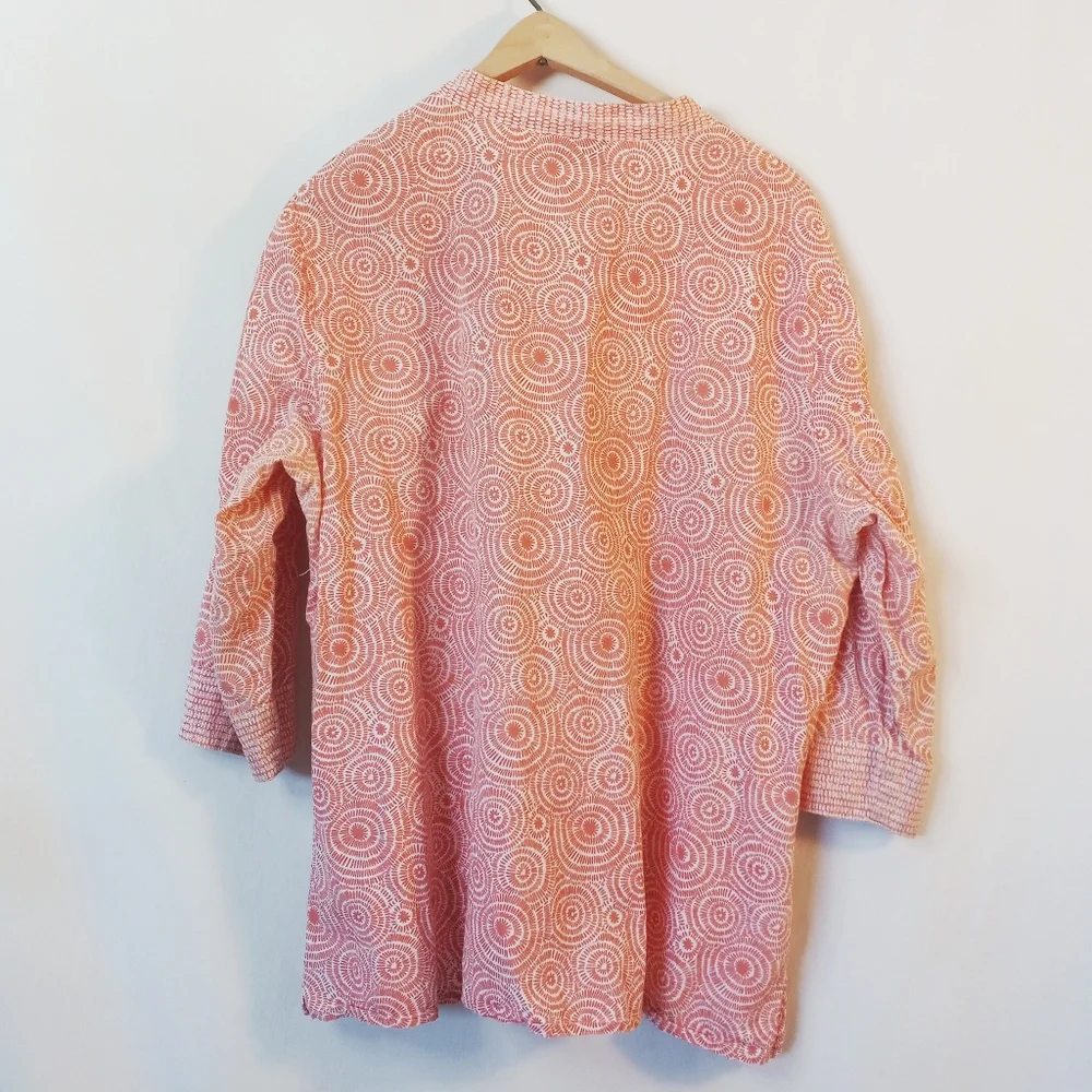 New Directions Tunic Orange White Rhinestones 1X Women - Picture 3 of 3